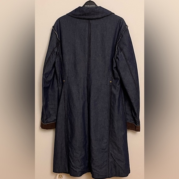 Reversible Suede and Denim Trench Coat - Picture 3 of 8